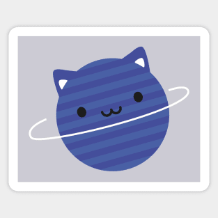 Kawaii Cat Planet in Space Sticker